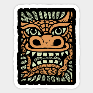 Ornate Dragon Mask | Pastel Mythical Guardian Sticker